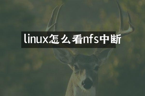 linux怎么看nfs中断