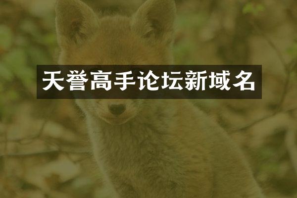 天誉高手论坛新域名