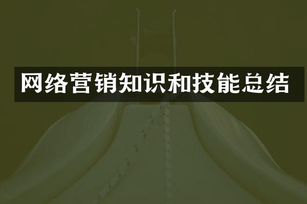 网络营销知识和技能总结