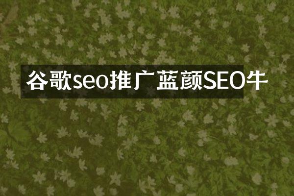 谷歌seo推广蓝颜SEO牛