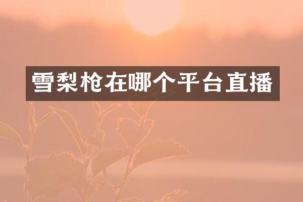 雪梨枪在哪个平台直播