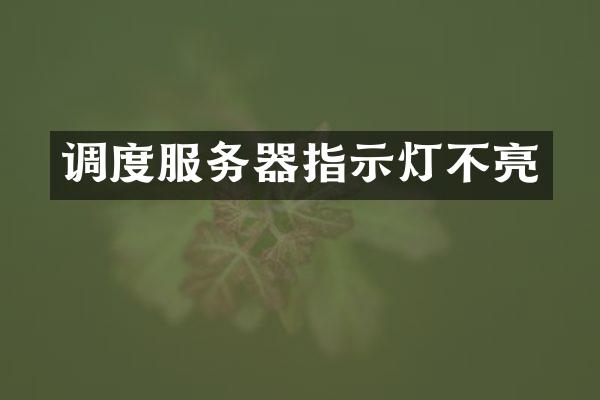 调度服务器指示灯不亮