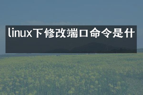 linux下修改端口命令是什么