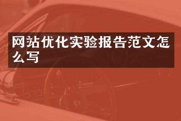 网站优化实验报告范文怎么写
