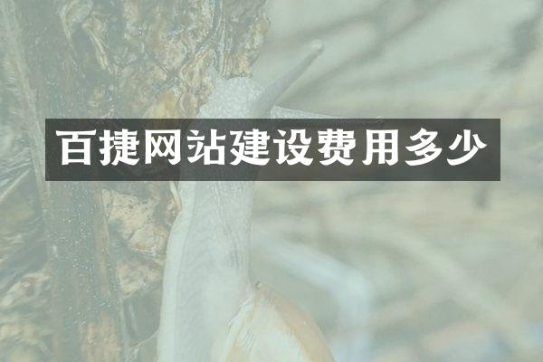 百捷网站建设费用多少