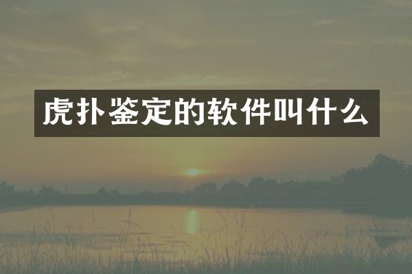虎扑鉴定的软件叫什么