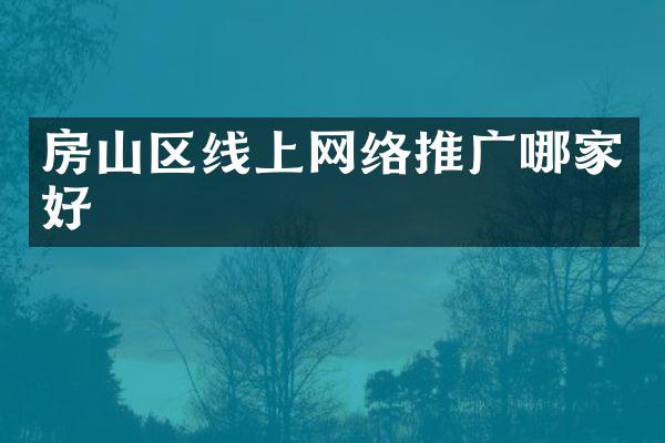 房山区线上网络推广哪家好