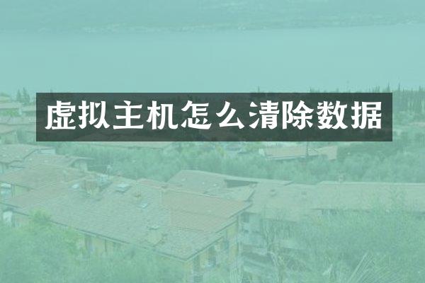 虚拟主机怎么清除数据