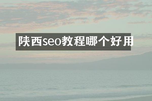陕西seo教程哪个好用