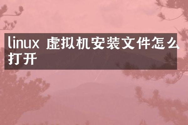 linux 虚拟机安装文件怎么打开