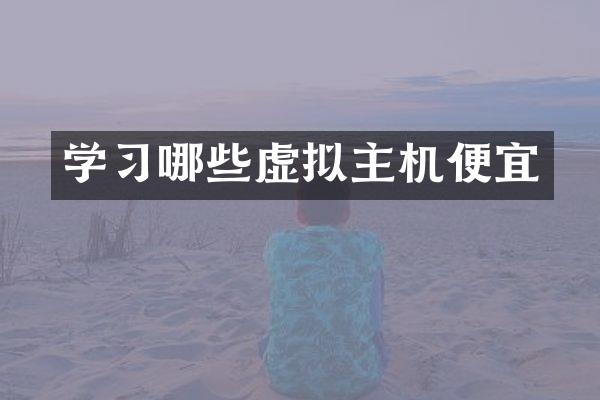 学习哪些虚拟主机便宜