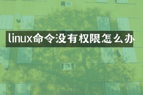 linux命令没有权限怎么办