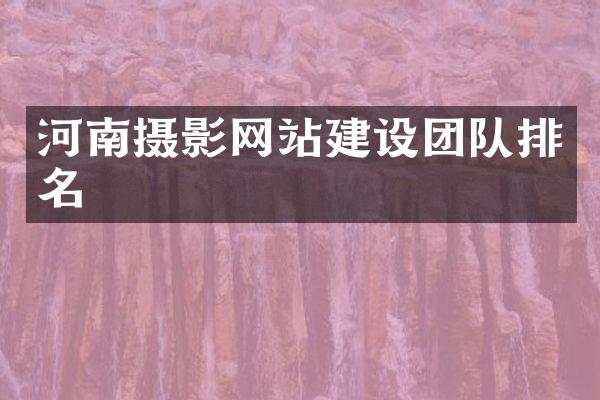 河南摄影网站建设团队排名