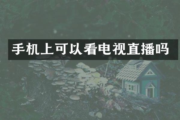 手机上可以看电视直播吗