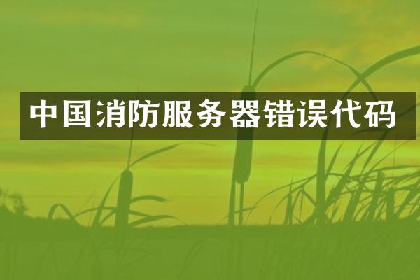 中国消防服务器错误代码