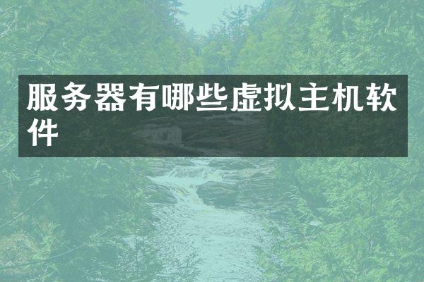 服务器有哪些虚拟主机软件