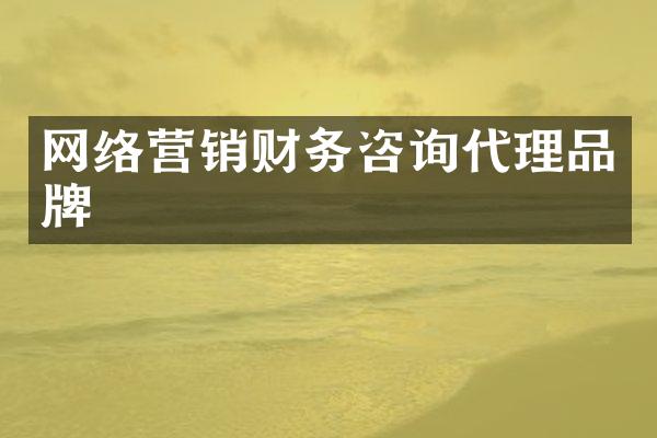 网络营销财务咨询代理品牌