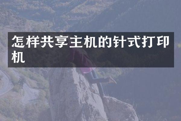 怎样共享主机的针式打印机