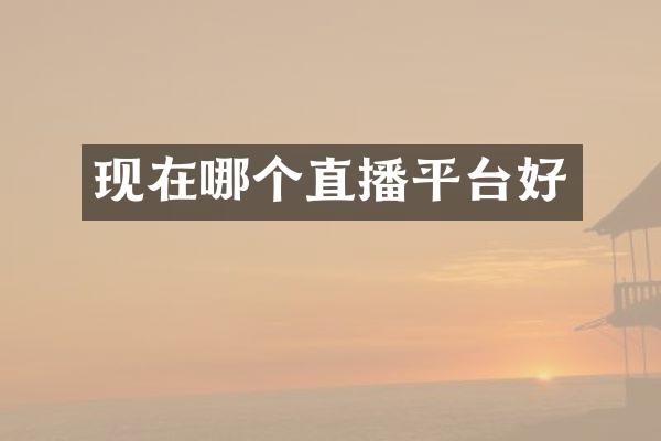 现在哪个直播平台好
