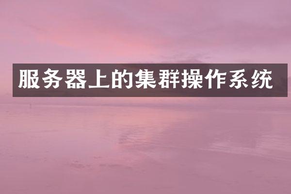 服务器上的集群操作系统
