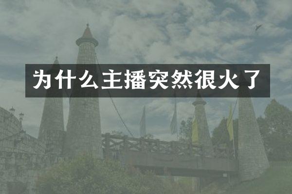 为什么主播突然很火了