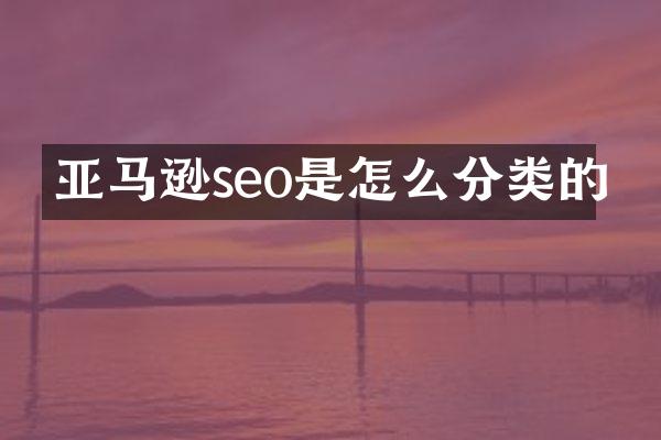 亚马逊seo是怎么分类的