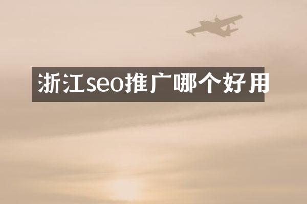 浙江seo推广哪个好用