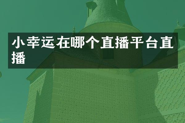 小幸运在哪个直播平台直播