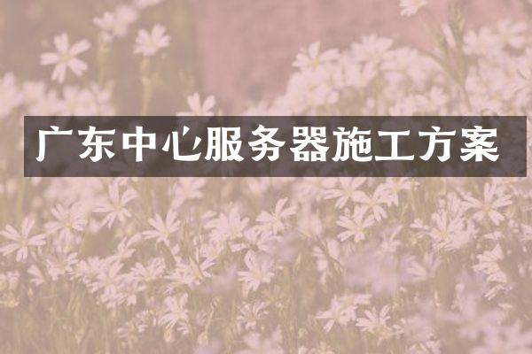 广东中心服务器施工方案