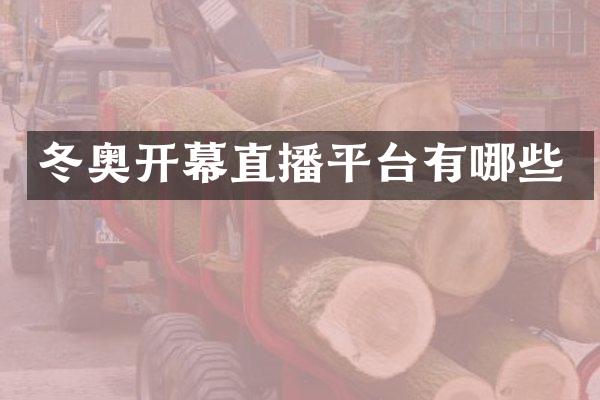 冬奥开幕直播平台有哪些