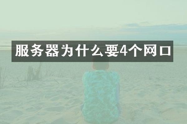 服务器为什么要4个网口