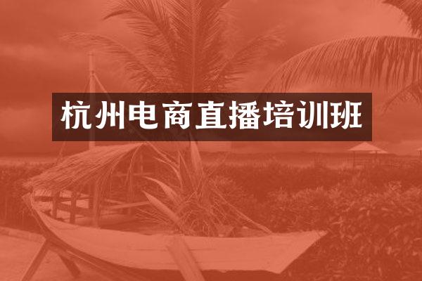 杭州电商直播培训班