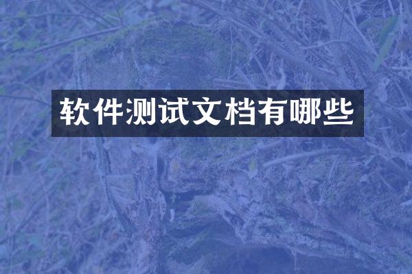 软件测试文档有哪些
