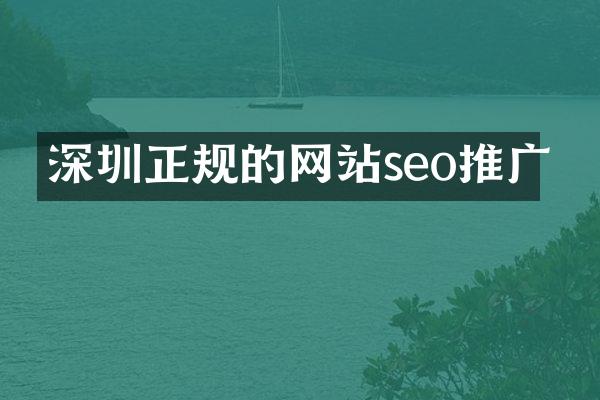 深圳正规的网站seo推广