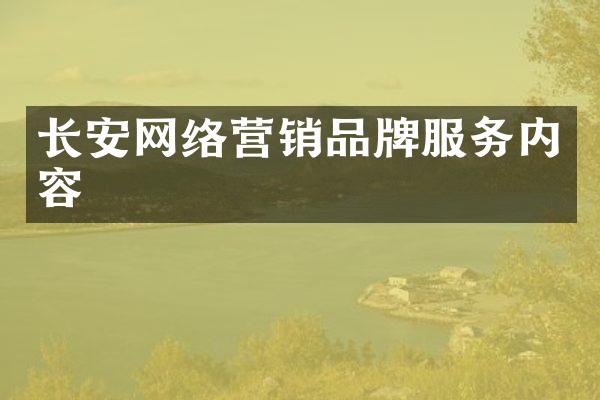 长安网络营销品牌服务内容