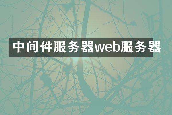 中间件服务器web服务器