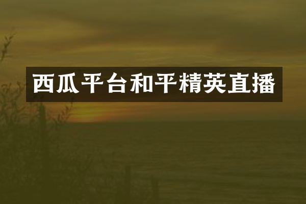 西瓜平台和平精英直播
