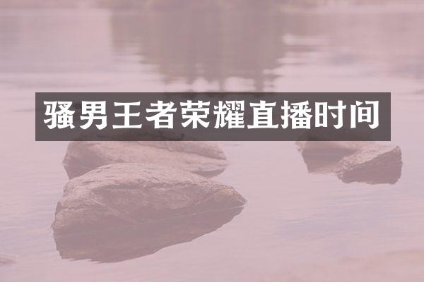骚男王者荣耀直播时间