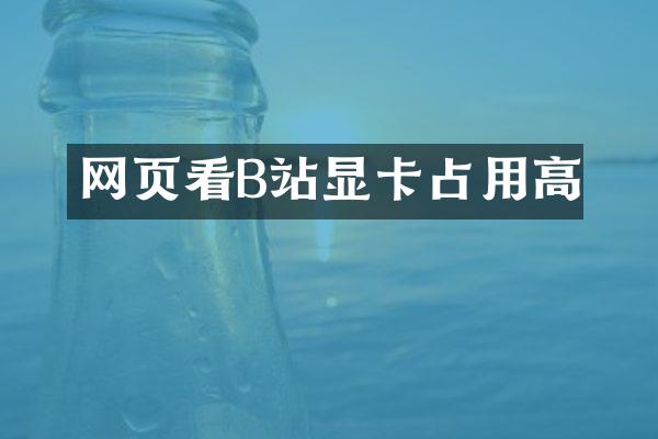 网页看B站显卡占用高