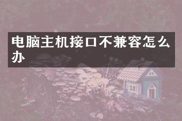 电脑主机接口不兼容怎么办