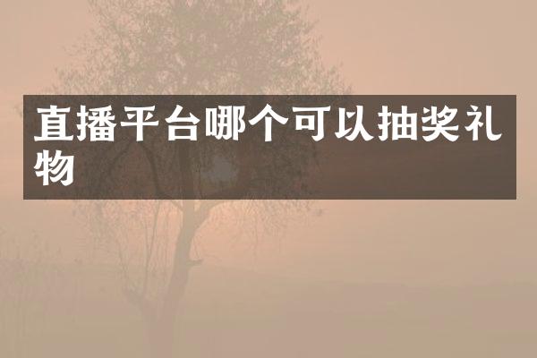 直播平台哪个可以抽奖礼物