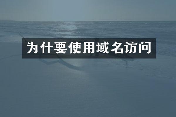 为什要使用域名访问