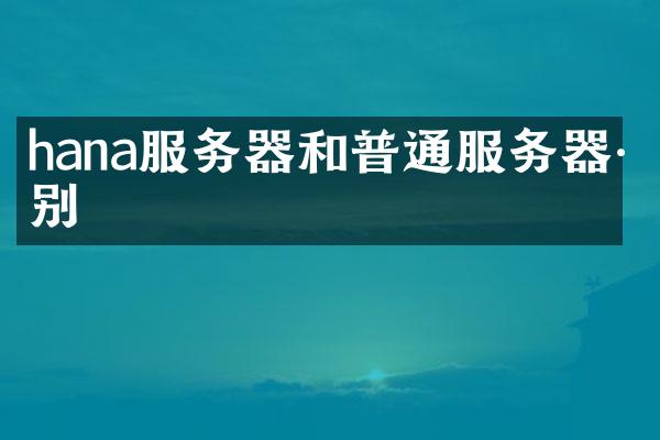 hana服务器和普通服务器差别