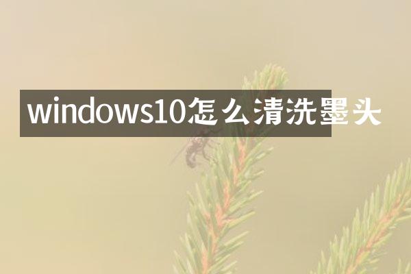 windows10怎么清洗墨头