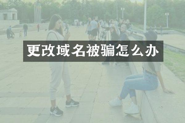 更改域名被骗怎么办