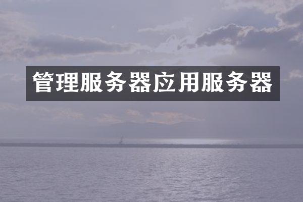 管理服务器应用服务器
