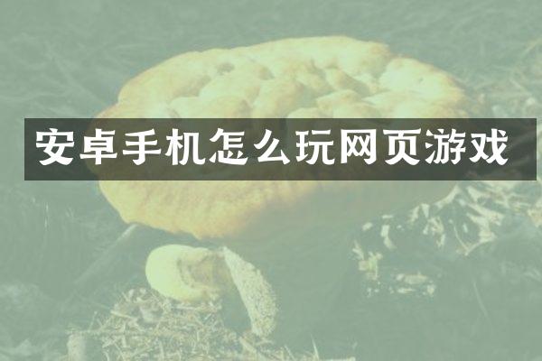 安卓手机怎么玩网页游戏
