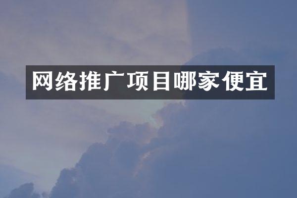网络推广项目哪家便宜