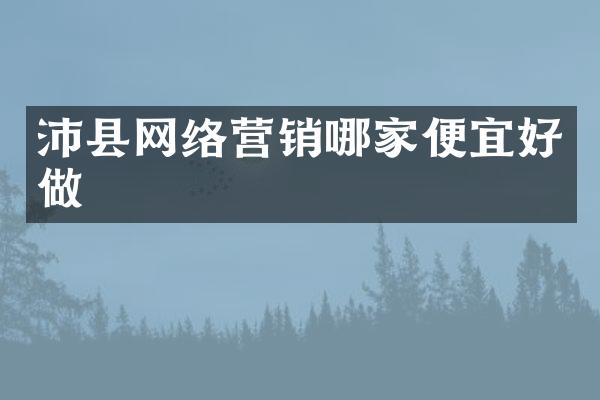 沛县网络营销哪家便宜好做