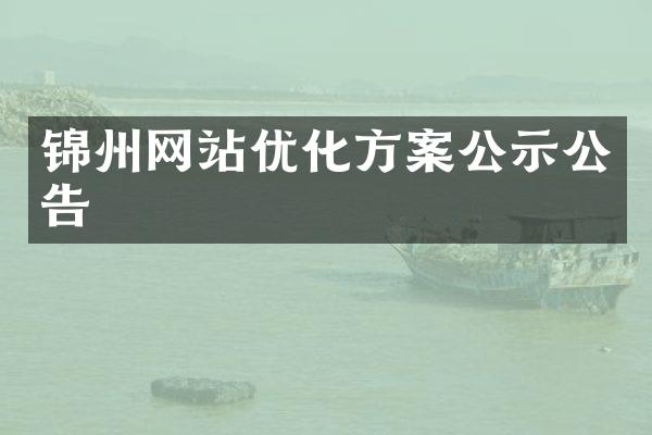 锦州网站优化方案公示公告